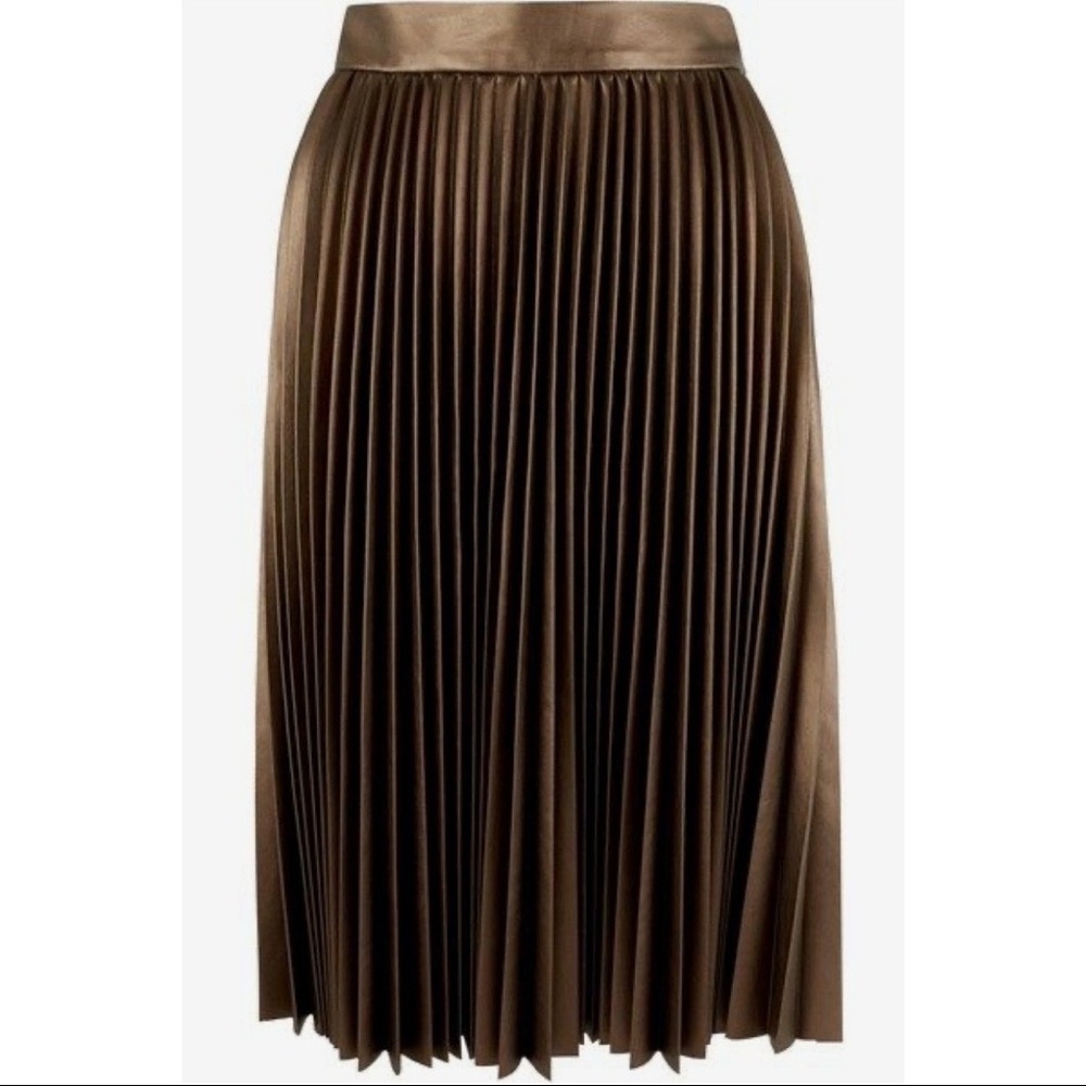 2/$20 NWOT Bronze metallic pleated midi skirt